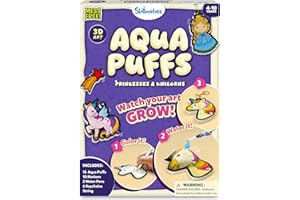 Skillmatics 3D Art Kit - Aqua Puffs Princesses & Unicorns, Mess-Free Painting Craft for Kids, DIY Color & Inflate Activity, Travel Toys & Creative Gifts for Girls & Boys Ages 4, 5, 6, 7, 8, 9, 10