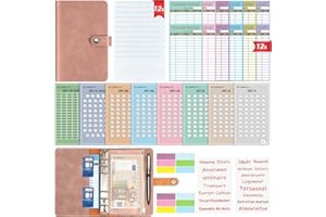 WENMTHG Enveloppe Budget Francais A6 Classeur Budget Planner - Carnet Budget avec 8 Défi de l'économie d'argent - Classeur Budget Francais Complet pour Économiser de l'argent, Planifier vos Dépenses