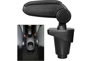 LP Trade Bracciolo centrale per 500 l fase 1 | Accessorio per console di stoccaggio e poggiapolsi con vano organizzatore, pezzo di ricambio interno per auto, similpelle nera, cuciture nere