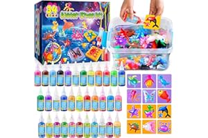 UNGLINGA Magic Water Elf Toy Kit per bambini, 34 bottiglie di gel colorato, gel d'acqua, animali acquatici, fai da te, set creativo per ragazze e ragazzi