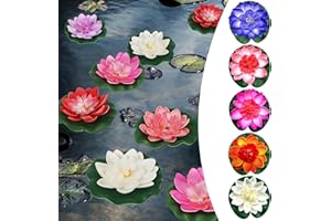 VWPEYY Fiori galleggianti artificiali galleggianti, 5 pezzi fiore di loto leaves set stagno di fiori di loto di eva, equazione stagno galleggiante per la decorazione del laghetto dell'acquario