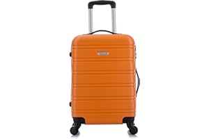 Flymax Cabin Luggage 4 Wheel Suitcase Lightweight Carry on 55x35x20 Approved for Flybe Ryanair Easyjet British Airways Orange