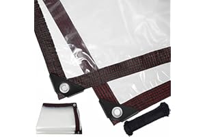 ‎QOFLY Plane Transparent 4x4m, FüR AußEnbereich Plane Durchsichtig Mit öSen Wasserdicht Folie Gewebeplane Wetterfeste Faltbar Planen, Allzweckplane FüR Schutz Vor Witterung,Seil Enthalten