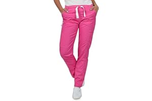 B-well Dante Pantalon Médical Femme/Homme avec 5 Poches Unisexe Pantalon d'uniforme Unisexe avec Taille Moyenne et Ceinture élastique et Poches arrières Vêtements Médicals