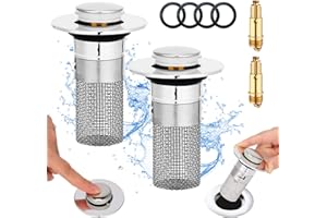 XM-MENGPANWEI 2 Pezzi Tappo Lavandino Bagno, Tappo Lavandino Cucina Tappi Lavandino Bagno Universale Pop Up Per Il Foro Di Drenaggio Di 34-40mm Filtro Lavandino Cucina,Filtro Doccia Capelli,Per Lavello da Appoggio