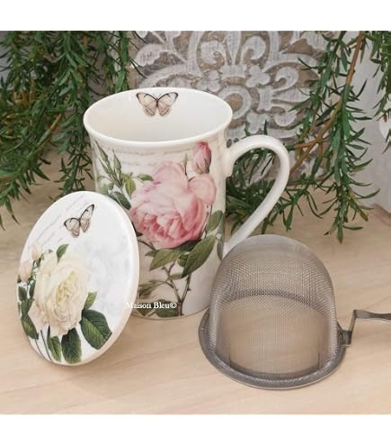 Tisanière En Porcelaine Easy Life 30cl Avec Filtre Inox - Coffret Cadeau - Pour Thé, Infusions