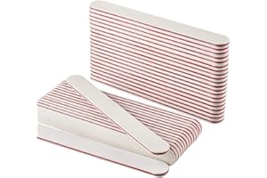 AYITOO 50 Pezzi Lime per Unghie Professional, 100/180 Lima Unghie Lavabile,Doppia Faccia Lima Unghie per Manicure E Unghie in Gel,Forma di Diritta, di Colore Bianco/Nucleo Rosso