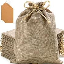 Lot De 10 Sacs Cadeaux En Toile De Jute 17x23 Cm - Cordon Serrage - Multi-usages