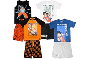 Dragon Ball Z Manga Anime - Bambino Ragazzo - Completo Coordinato Beach Set 2 pz T-Shirt Maglietta e Pantaloncino