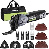 WORKPRO Oscillating Tool 400 W, Electric Multitool | With 23 Accessories and Bag, 6 Speeds (15000&ndash;22000 RPM), 3.5&deg; Oscillatio
