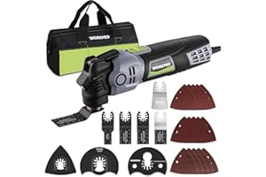 WORKPRO Multi Tool 400W, 7 Speeds 15,000-23,000 RPM Oscillating Tool, 3.5° Oscillation Angle, Quick Change Blade System, 13pc Accessories Kit Multitool for Cutting, Sanding and Scraping