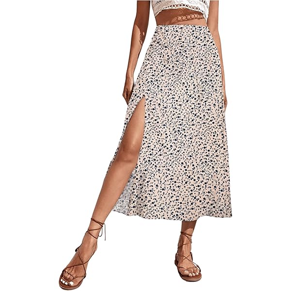 GORGLITTER Damen Rock Leopardenmuster - Faltenrock Mit Rüschensaum Elastikbund
