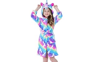 Brinny Albornoz de Baño Unicornio Niño y Niña Pijamas y Batas Infantil Textiles de Baño Muchacha Albornoz con Capucha Regalos Suave Ropa de Dormir Suave Camisón