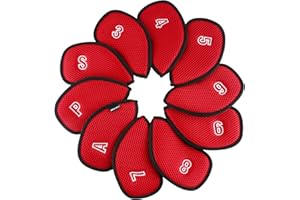 Andux Lot de 10 housses de tête de golf en maille avec numéro des deux côtés