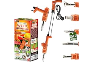 MY GARDEN OUTDOOR LIVING My Garden Electric Weed Burner - 2000W Garden Weed Burner W/ 5 Nozzles, 2 Heat Settings Up to 650°C, 2.4 Meter Cable, a UK Plug & Non Slip Handle W/Cord Buckle for Driveways, patios, and Garden Paths