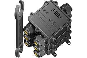 PEBA Cajas de Conexiones Impermeables IP68, Conector de cable estanco,Caja de conexiones de conector de cable Exterior de 3 vías, Apto para cables Ø4-14 mm Caja Conexiones Negro, 3 piezas