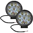 Autofy - VKAMLIGHT0138 Universal Round 9 LED Flood Fog Light for All Bikes (27W, White Light, Set of 2)