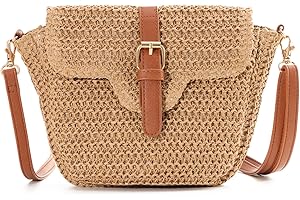 EVEOUT Straw Cross-Body Bag for Women Girl Summer Fashion woven beach Hobos Shoulder Bag vacation bag for travel