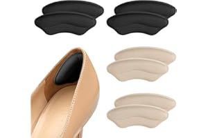 Clundoo 4 Paires Coussinets de Talon Éponge, Semelles Antidérapantes pour Chaussures Coussinets, Talonnettes Autocollantes pour Chaussures Trop Grandes, pour Homme et Femme