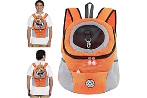 PETCUTE Zaino Trasporto Cane e Cuccioli,Zaino Traspirante per Cani per Animali Domestici,Guinzaglio di Sicurezza,Marsupio per Cani di Piccola Taglia e Gatti,Apertura Regolabile,per Viaggio