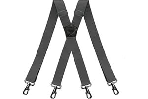 RIONA Réglable élastiques Hommes Bretelles Suspender X-Forme 3.8 cm Extra Fort avec 4 Clips Métalliques Diverses Couleurs