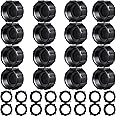Mudder 16 Pieces Garden Hose Caps Sprinkler Cap Plastic Garden Spigot Cap Female End Fitting Cap with 16 Pieces Gaskets for 3/4 Inch GHT Garden Hose