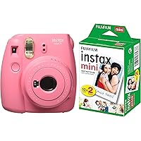 Fujifilm Instax Mini 9 Instant Camera (Flamingo Pink) with Film (20 Shots)