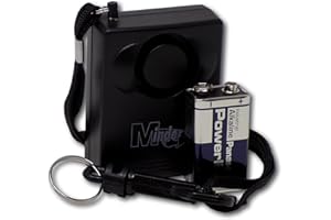 Minder 143dB Personal Staff Panic Rape Attack Alarm - Supplied with Belt Clip, Lanyard and Wall Mounting Bracket (With Spare Battery, Without Torch)