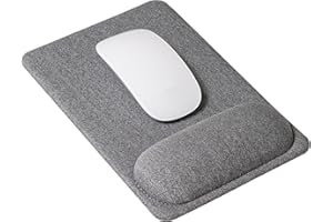 SenseAGE Mauspad mit Handgelenkauflage, Kompakte Ergonomische Mausmatte, rutschfeste PU-Lederbasis, Glatte Oberfläche für Präzise Steuerung, Geeignet für Laser- & Optische Mäuse, 225 x 155 mm, Grau