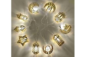 KIBON Ramadan Eid String Light, Star Fairy String Lights for Eid Festival Christmas Bedroom Garden Decorations (Not Include Battery)