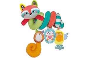Clementoni - Spirale Passeggino Neonato, Soft Spiral Happy Animals, Baby for You, Peluche Prima Infanzia Lavabile in Lavatrice, 17909