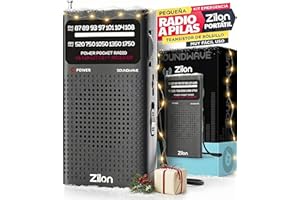 ZILON Transistor Radio a Pilas Portatil Pequeña Analogica FM Am Entrada Auriculares Kit Emergencia Excelente Señal Pequeño de Bolsillo Uso Simple Personas Mayores Numeros Grandes para Facil Vision AA