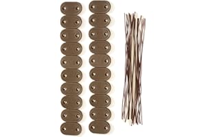 jarolift Befestigungskit für Sichtschutzmatten Sichtschutzzaun, Clips & Drahtschlaufen, Witterungsbeständig, Braun, 40er Pack