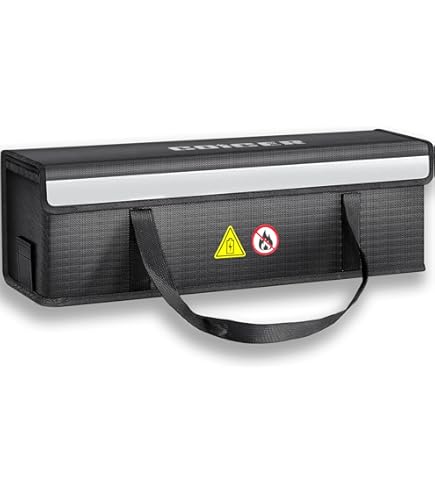 Sac De Protection Ignifuge Pour Batterie De Vélo électrique - Résistance Jusqu'à 1000°C - Avec Trous Pour Câbles Et Sangle - Transport Et Charge Sécurisés