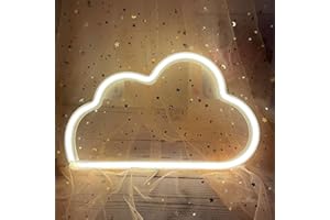 ENUOLI Neon-Wolkenlicht Leuchtreklame Wolke Warmweißes Neonlichtschild Batterie-/USB-betriebenes Neon-Nachtlicht Neon-Wandleuchte für Kinderzimmer LED-Neon-Schild für Party-Weihnachtsbar