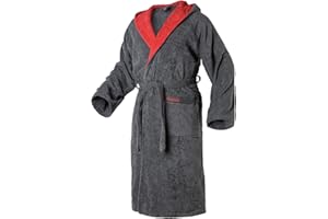 Mount Swiss Bademantel Damen Herren ARBON mit Kapuze aus edler Baumwolle I Morgenmantel flauschig I Frottee I Kimono mit Farb- & Größenauswahl S - 8XL I Bath-Robe Öko-Tex Standard 100