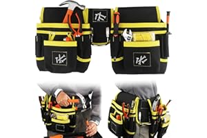 Ruioomeep Werkzeuggürtel Herren, Magnetische Werkzeugtasche, ArbeitsgüRtel mit 26 Taschen, Abnehmbare Handwerker Gürtel, Verstellbare Oxford-Werkzeugtasche für Elektriker, Schreiner, Bauarbeiter