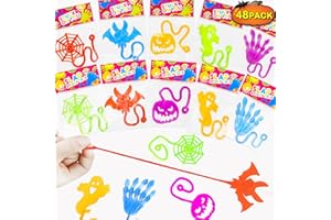 YUNHENTONG Manos Pegajosas Juguete, Mano Pegajosa Niños, Halloween Manos Locas, Manos Pegajosas Cumpleaños, Manos Pegajosas, para Halloween Cumpleaños Infantiles Artículos Fiesta, Color al Azar (48 PCS)
