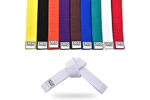 ‎STARPRO Starpro Martial Arts Grading Belt - 7 Stich Baumwolle - 9 Farben - Leichtes Design für Karate Judo Taekwondo Training und Wettkampf - 240cm 280cm 320cm
