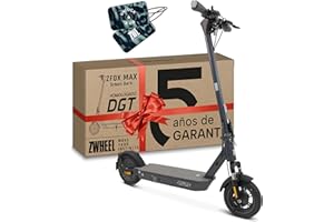 ZWHEEL ZFOX MAX | Patinete Eléctrico Adultos Homologado DGT - 800W MAX, 50km Autonomía, IP54 Resistencia al Agua, Ruedas 10" - Llave NFC, Intermitentes, Doble Suspensión, Frenos AER