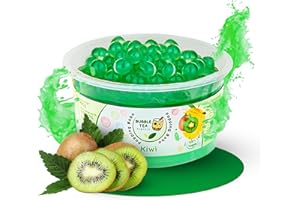 Bubble Tea Express – Fruchtige Popping Boba Perlen Kiwi 490g | Bubble Tea Perlen mit fruchtigem Geschmack | Vegan, Glutenfrei, Laktosefrei | Fruchtsaftperlen mit Algenhülle…