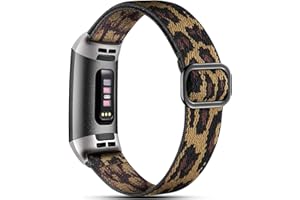 Dirrelo Tejida Correa Compatible con Fitbit Charge 3 Correa/Fitbit Charge 4 Correa, Correa Nylon Ajustable Elástico Bandas Pulsera Deportiva, Accesorios Deporte para Mujer Hombre