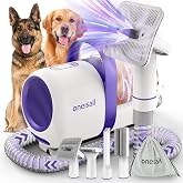 oneisall Aspirador de pelos Animal doméstico con Cepillo | Súper poder de succión 12000pa, Aspiradora para perros con botón, 