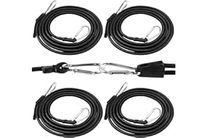 ENUTROF 4 sztuki 8 mm x 4 m elastyczna lina z karabińczykiem do mocowania bagażu, bagażu, bagażu, kempingów, motocykli i plandek DIY