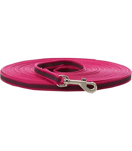 Herm Sprenger - Heavy Duty rubber nylon reflective dog leash 15 feet - safety control, non-slip grip, loop handle not tangled, 360 rotatable - comfortable leash for small to