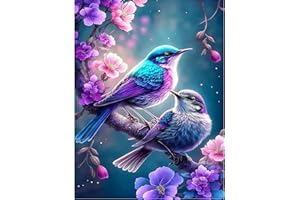 LAISLLA Diamond Painting Kits, 5D DIY Diamant Painting Kit Complet, Peinture Diamant Petit Oiseau pour Adultes, Enfants, Décoration Intérieur 30x40cm