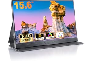 CUIUIC Portable Monitor, 15.6 Inch 1080P FHD IPS Laptop Monitor USB C HDMI Travel Monitor with Smart Cover & Speaker, Second Screen for Laptop PC Phone Mac Xbox PS4/5