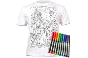 Splat Planet T-Shirt Princess T-Shirt Magica da Colorare con 10 Penne Magiche Lavabili Atossiche - Colora La Tua Maglietta, Colora E Lava Via E Ricolora I Compleanni dei Bambini