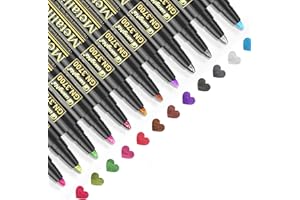 BAOZUN Water based metal, Metaliczne markery, 12 kolorów brokatowych, akrylowe do scrapbookingu, księga gości na wesele/urodziny, album fotograficzny z czarnymi kartkami, rękodzieło(12 kolorów)