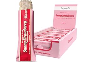 Barebells Baton proteinowy – 16 g High Protein Bar, uboga w cukier, batonik proteinowy, bez oleju palmowego – Sunny Strawberry, 12 x 55 g